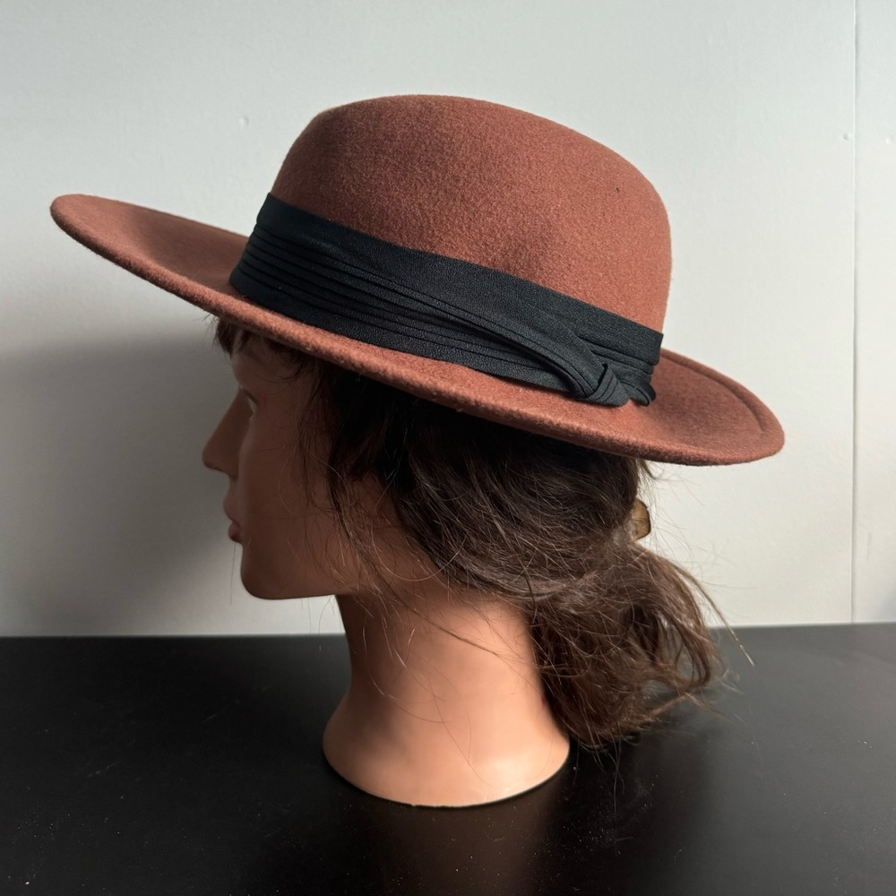 Arlin Brown Fedora Black Crown Band 100% Wool Made in USA